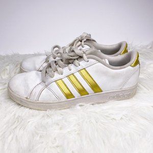 Adidas Sneakers Shoes Lace Up Size 3 White Gold